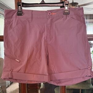 Orvis Jackson Quick-Dry Shorts Womens 6 Mauve Purple Roll Tab Hiking Fishing